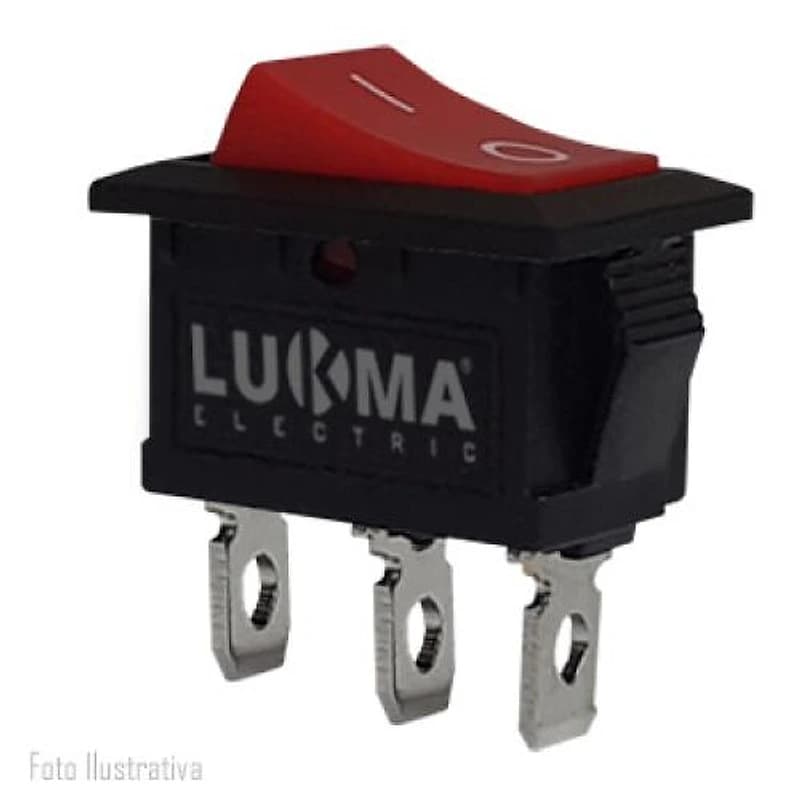 Chave Gangorra Retangular On-On LK1-102 Vermelha 6A Lukma — Campinas