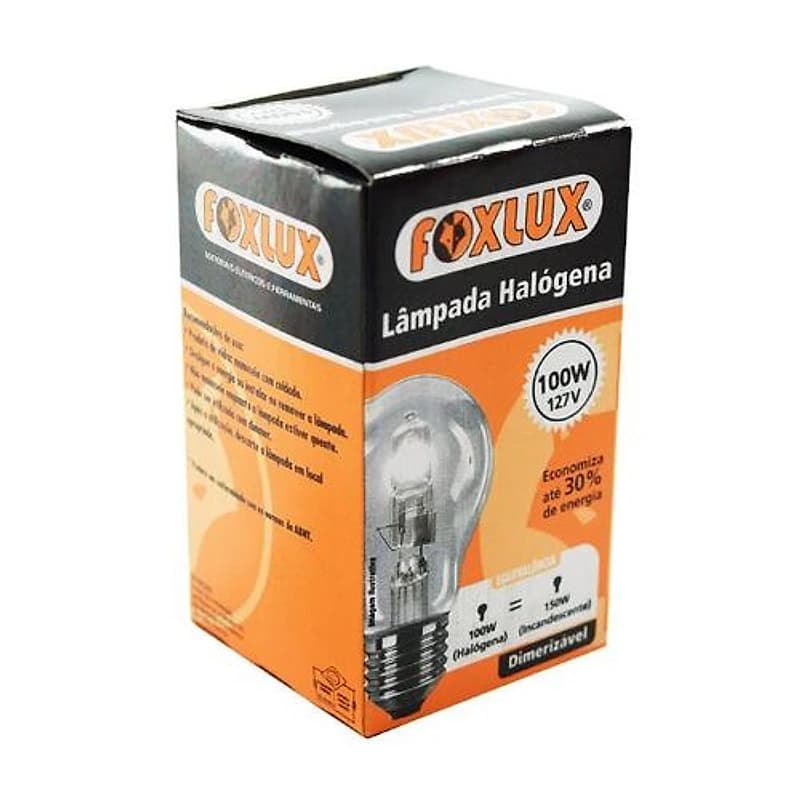 Lâmpada Halógena Bulbo Clássica 100x127 127V Foxlux — Campinas