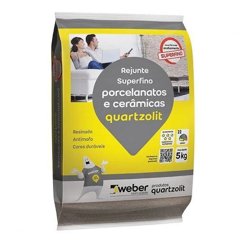 Rejunte para Porcelanato Palha 5kg Quartzolit — Campinas