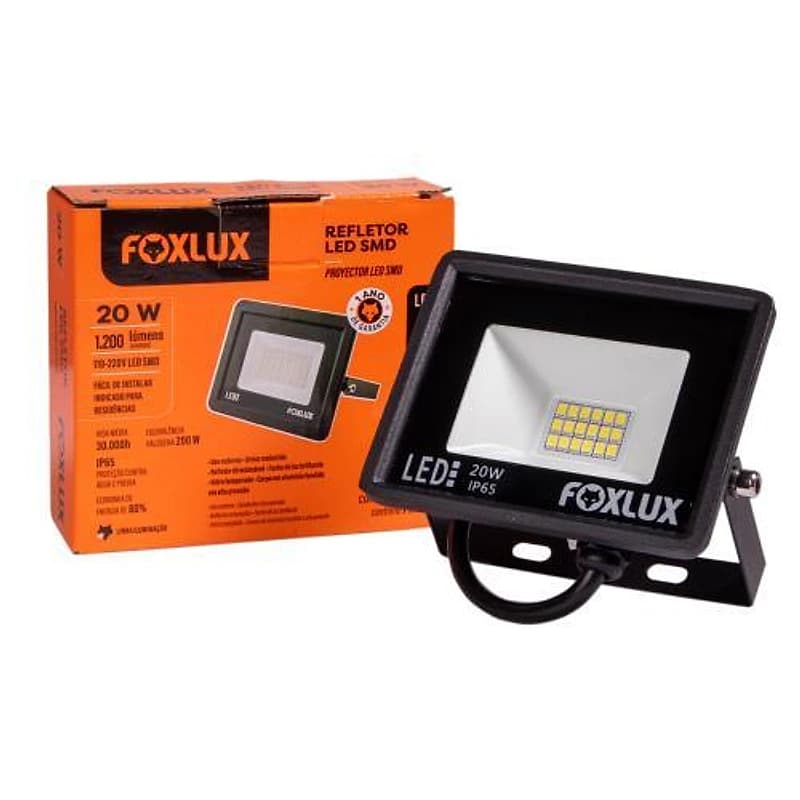 Refletor LED 20W Alumínio Luz Branca 6500K Foxlux — Campinas