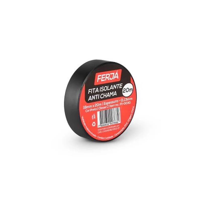 Fita Isolante Preta 20m Ferja — Campinas