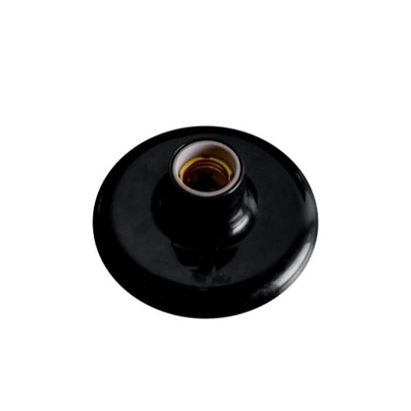 Plafonier Redondo de PVC com Soquete de Porcelana Preto Ilumi 180831 — Campinas