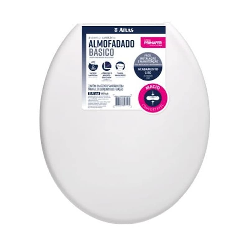 Assento Sanitário Almofadado Oval Básico Branco Atlas PR2060-2 — Campinas