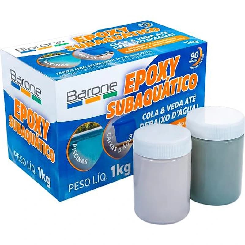 Massa Epóxi Bicomponente Subaquática 1kg Barone 26471 — Campinas