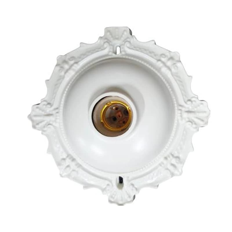 Plafonier Decorativo de PVC com Soquete de Porcelana Branco Annlux 8-27 — Campinas