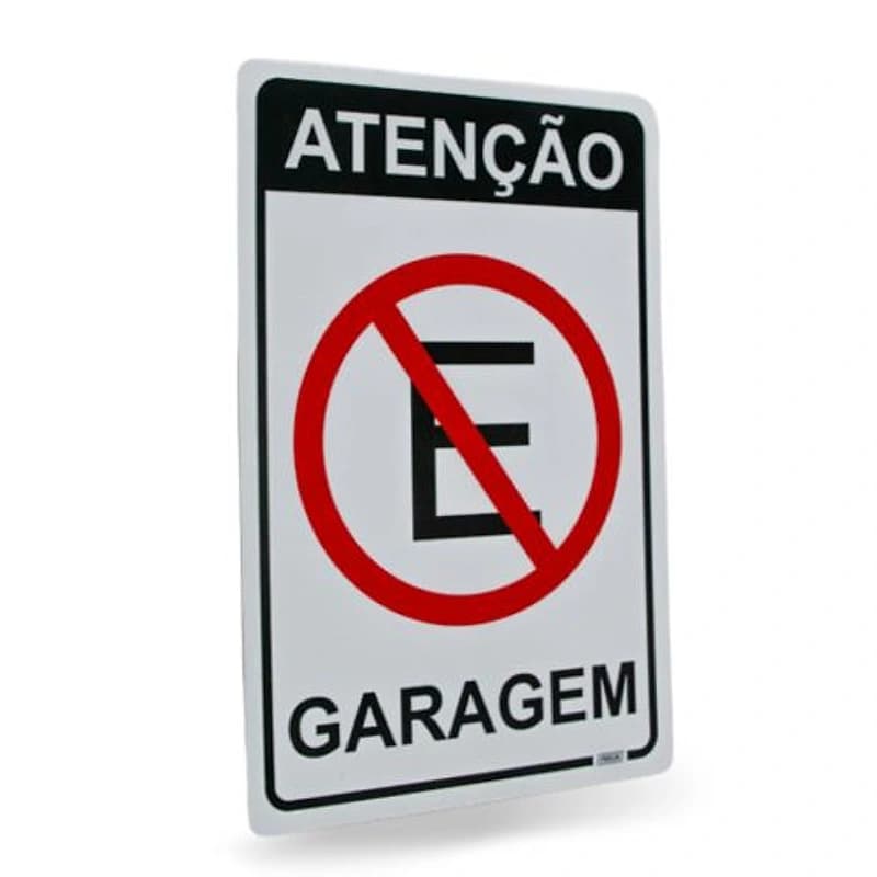 Placa de Sinalização 20x30cm Atenção Garagem Ferja — Campinas