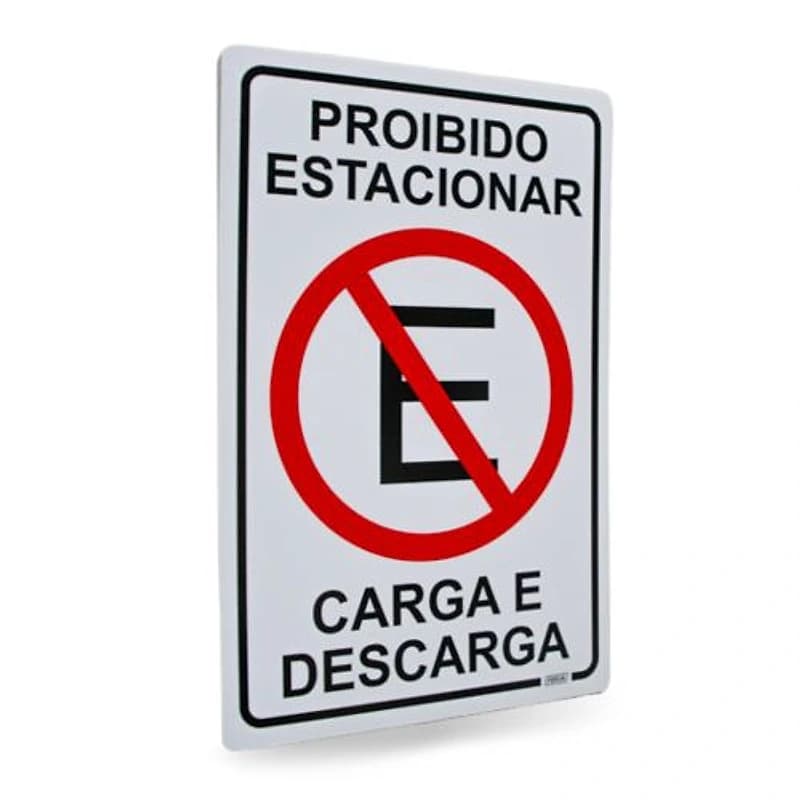 Placa de Sinalização 20x30cm Proibido Estacionar Ferja — Campinas