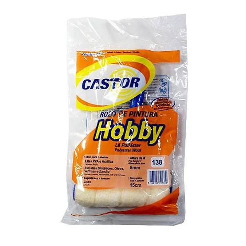 Rolo de Lã Sem Respingo 15cm com Garfo Castor — Campinas