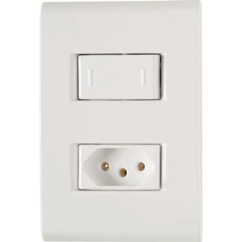 Conjunto 4x2 com Interruptor e Tomada 10A Branco Tramontina Liz 57170050 — Campinas
