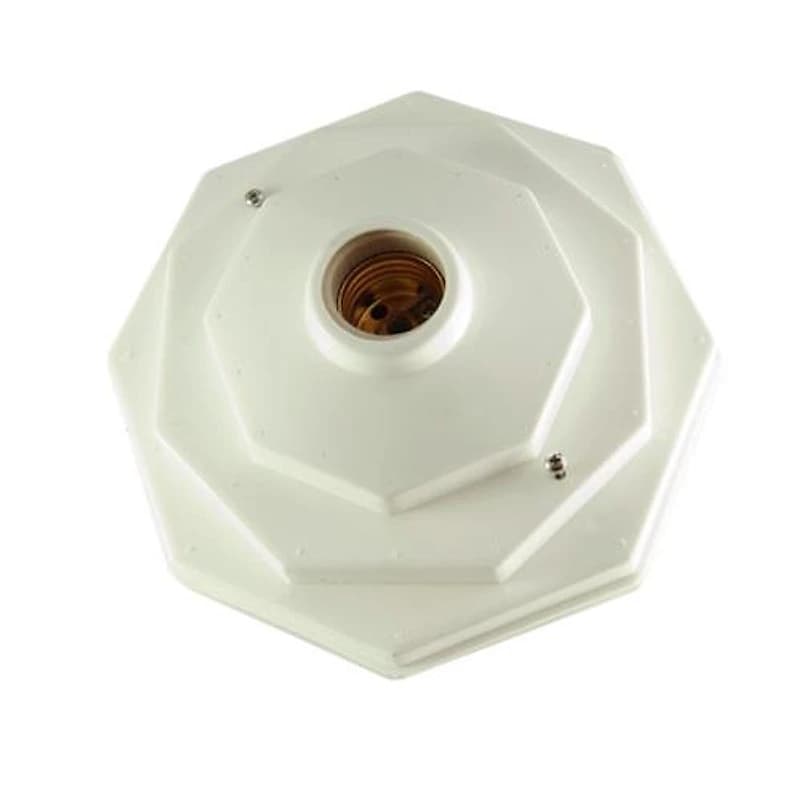 Plafonier Oitavado de PVC com Soquete de Porcelana Branco Annlux 8-183 — Campinas