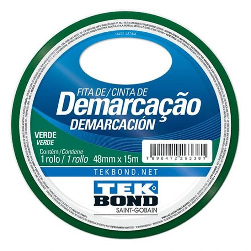 Fita de Demarcação de Solo 48mm x 15m Verde Tekbond Tek Bond — Campinas