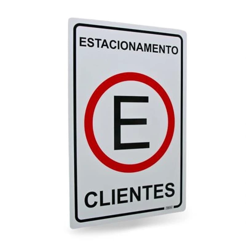 Placa de Sinalização 20x30cm Estacionamento Clientes Ferja — Campinas
