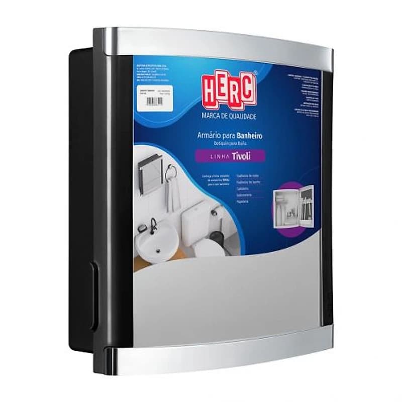 Armário para Banheiro Preto e Cromado Tivoli Herc 1000000360 — Campinas