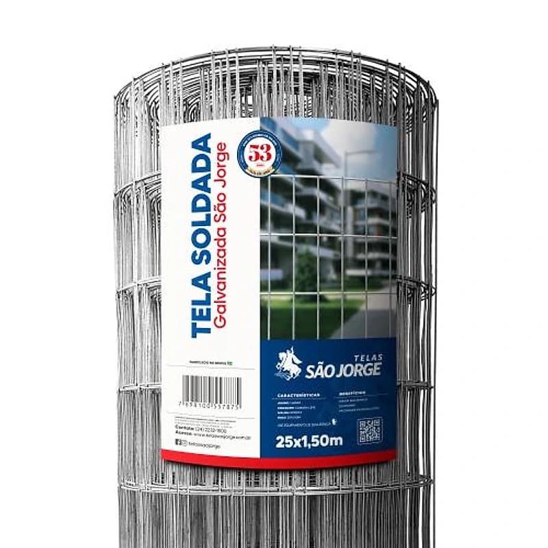 Tela Soldada Galvanizada 25 x 1,50m Fio 1,65mm São Jorge 8993 — Campinas