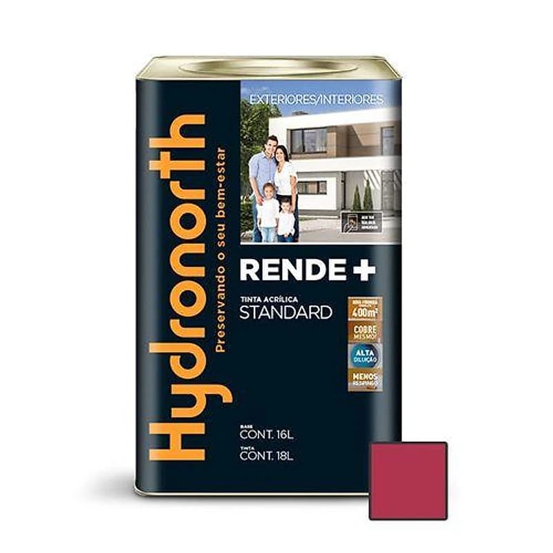 Tinta Acrílica Standard Rende+ Vermelho Grafite Lata 18L Hydronorth — Campinas