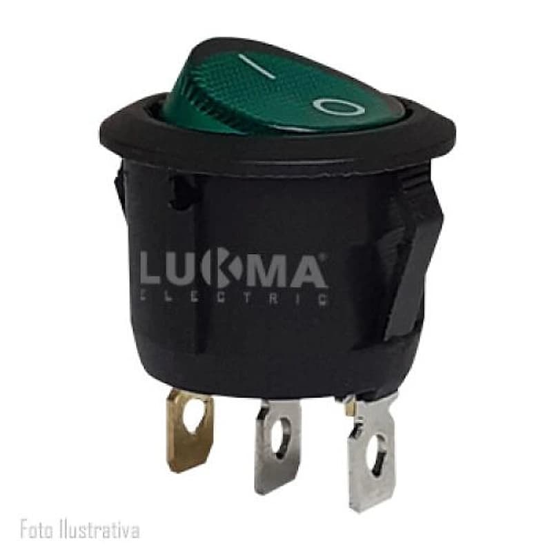Chave Gangorra Redonda On-Off Verde Lukma — Campinas