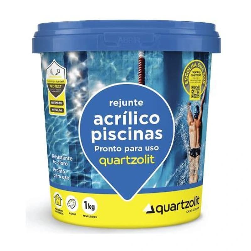 Rejunte para Piscina Cinza Platina 1kg Quartzolit — Campinas