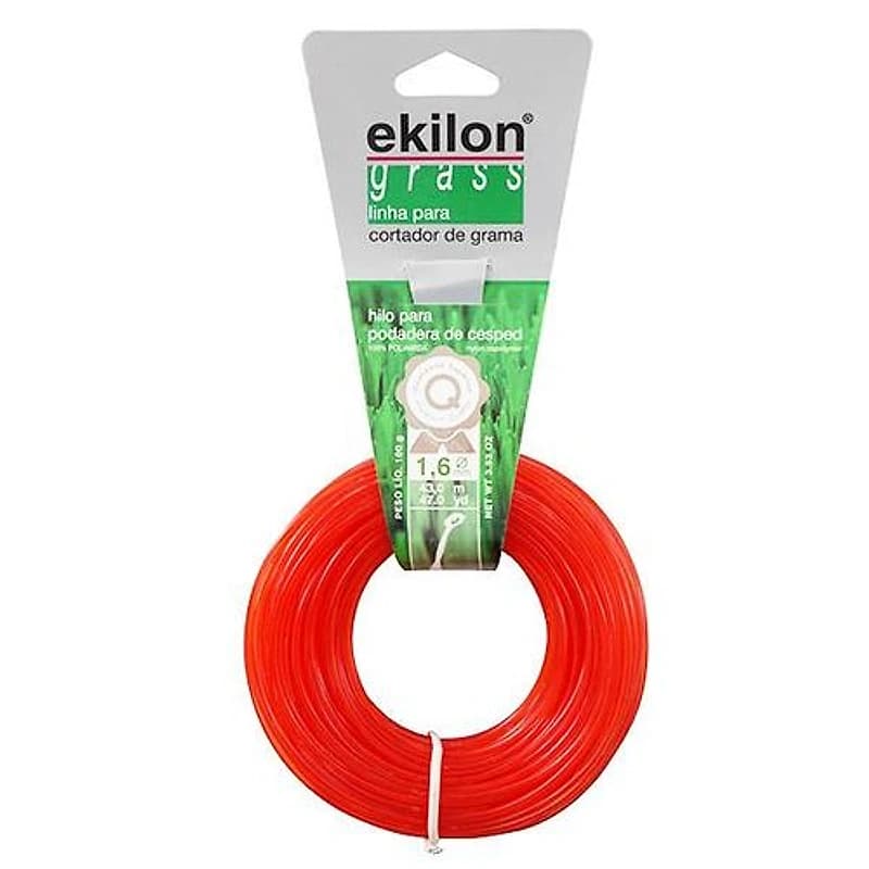 Fio de Nylon para Cortador de Grama Redondo 1,6mm x 43m 100g Vermelho Ekilon 007014 — Campinas