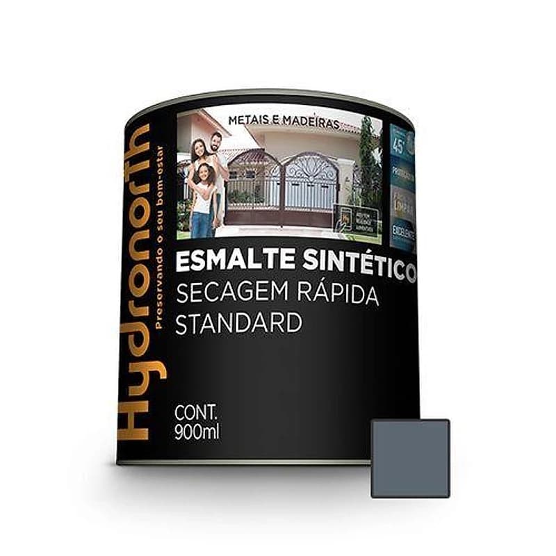 Tinta Esmalte Sintético Hydronorth Brilhante Cinza Médio 1/4 (900ml) — Campinas