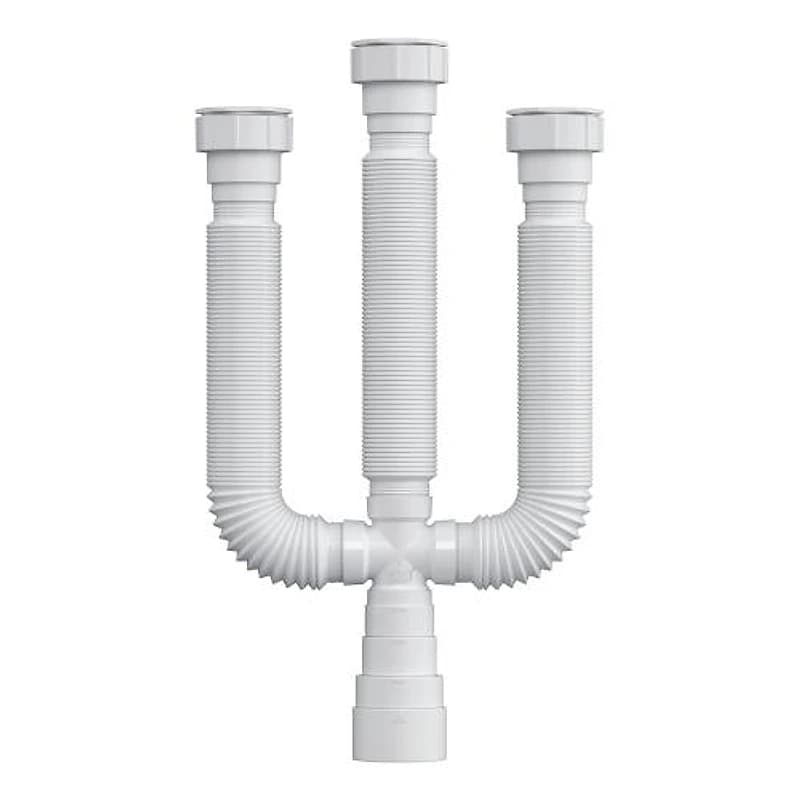 Sifão Tubo Extensivo Flexível Triplo Branco Anel PVC 2605 Herc — Campinas