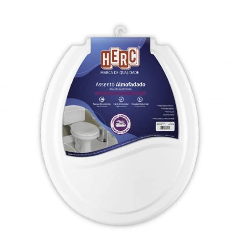 Assento Sanitário Almofadado Oval Branco Herc 2385 — Campinas