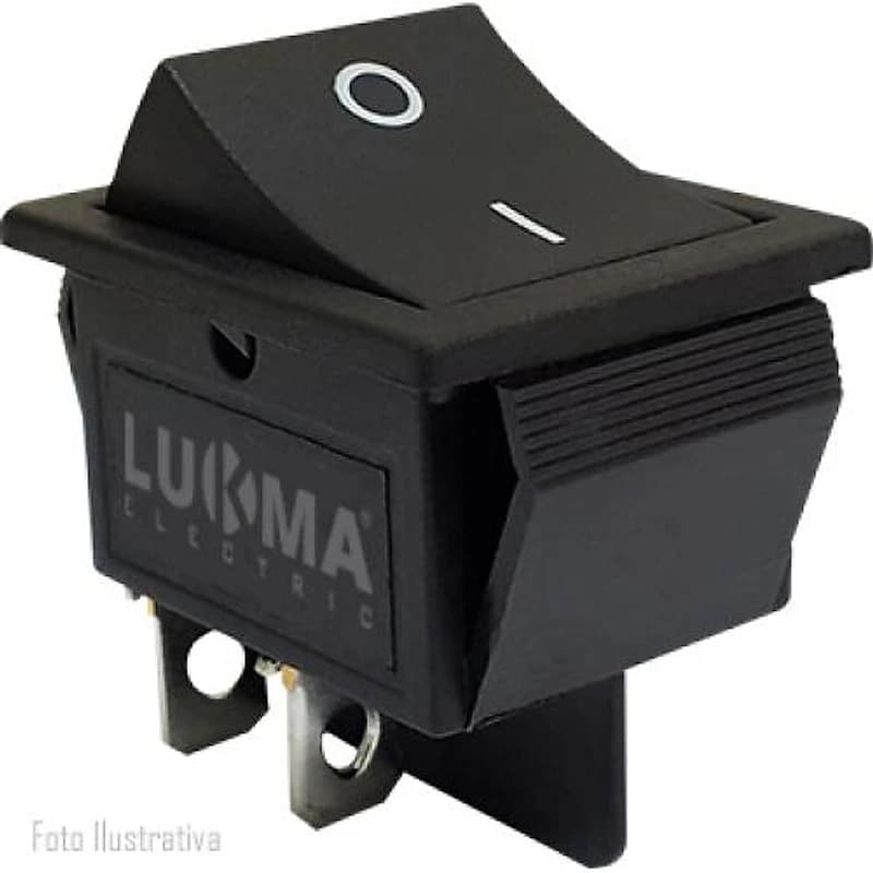 Chave Gangorra Retangular On-Off LK2-201 Preta 4 Polos 16A Lukma — Campinas
