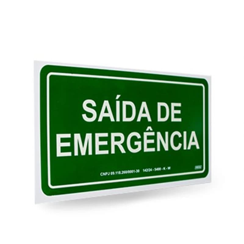 Placa de Sinalização 15x25cm Saída de Emergência Ferja — Campinas