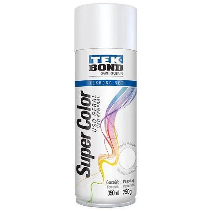 Tinta Spray Supercolor Uso Geral Branco Fosco 350ml Tekbond Tek Bond — Campinas