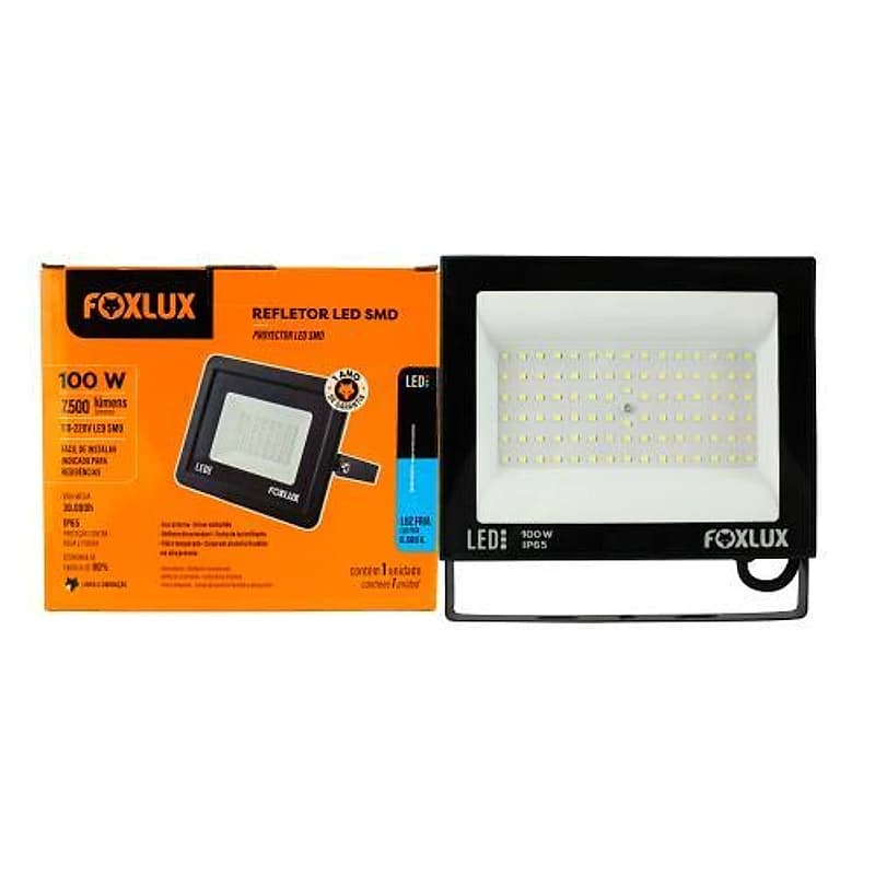 Refletor LED 100W Alumínio Luz Branca 6500K Foxlux — Campinas