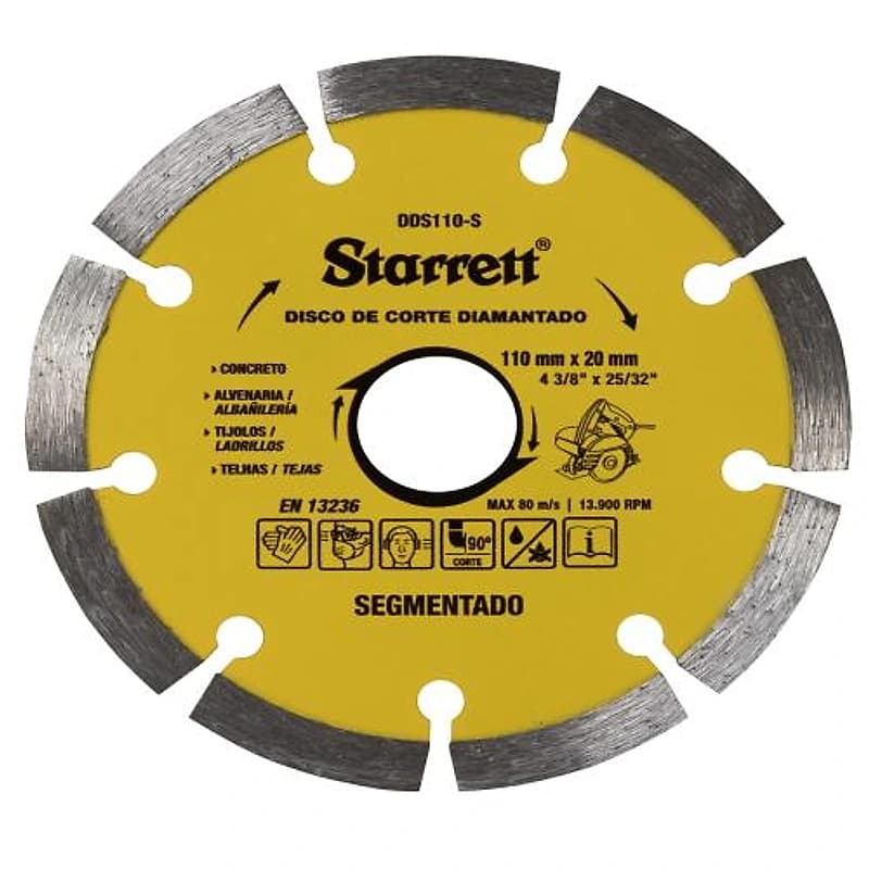 Disco Diamantado Segmentado 4.3/8" 110mm Starrett — Campinas