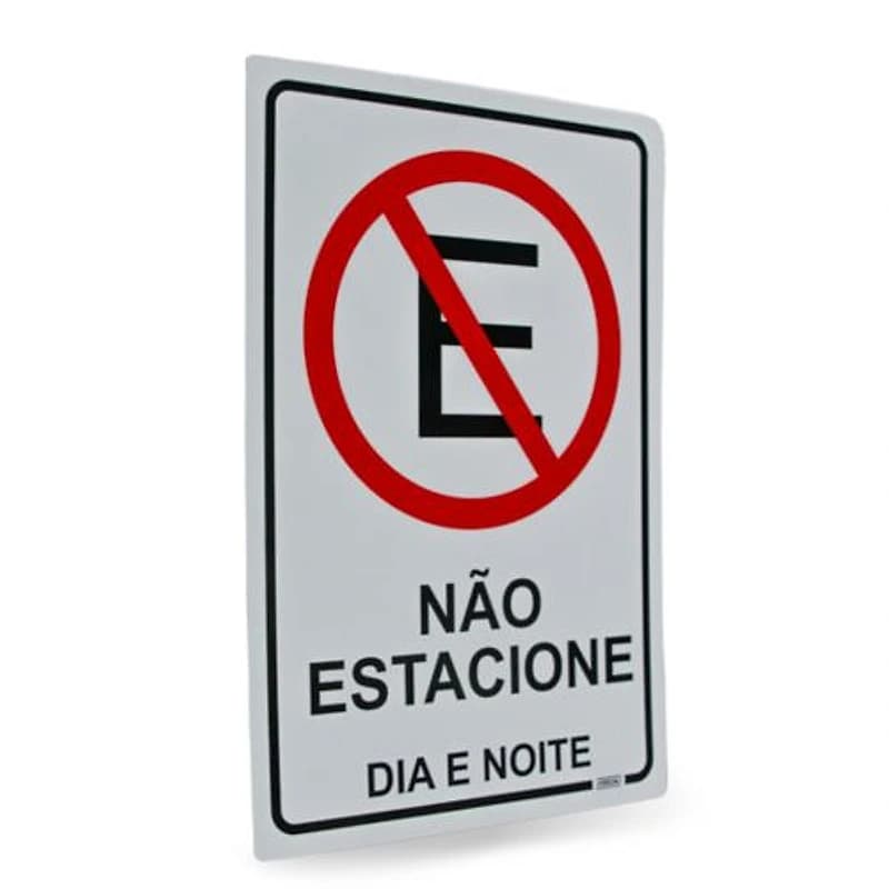 Placa de Sinalização 20x30cm Não Estacione Ferja — Campinas