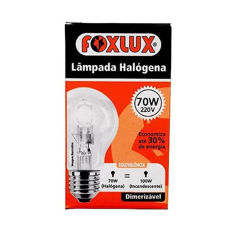 Lâmpada Halógena Bulbo Clássica 70x220 220V Foxlux — Campinas