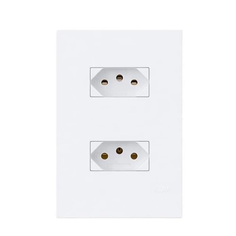 Conjunto Duas Tomadas 10A Monobloco Ilumi 4x2 Branco 94120 — Campinas