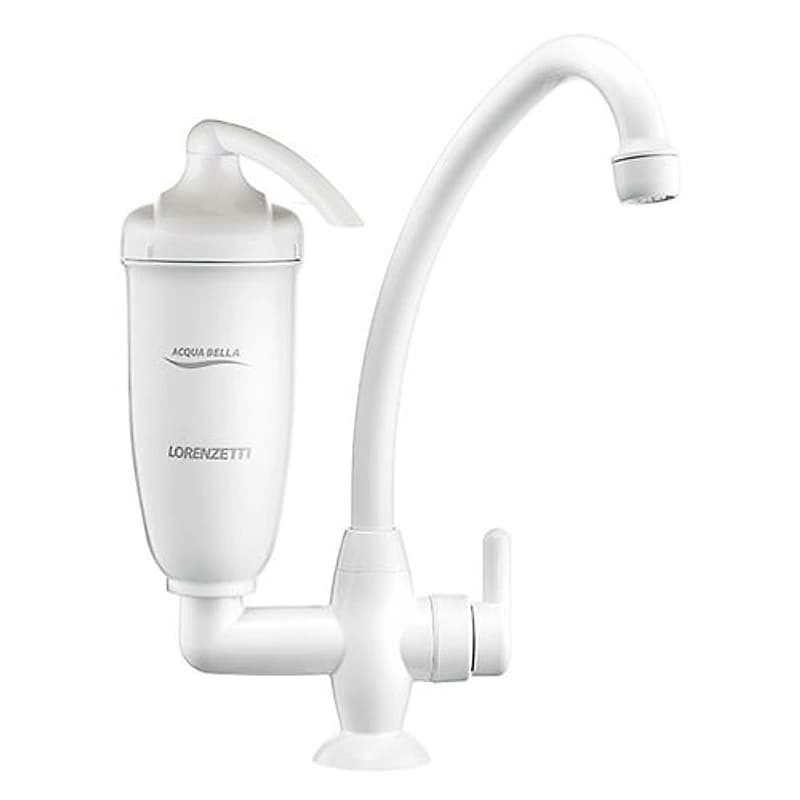 Torneira com Filtro para Pia de Cozinha Bica Móvel Mesa ABS Branco Lorenzetti Acqua Bella — Campinas