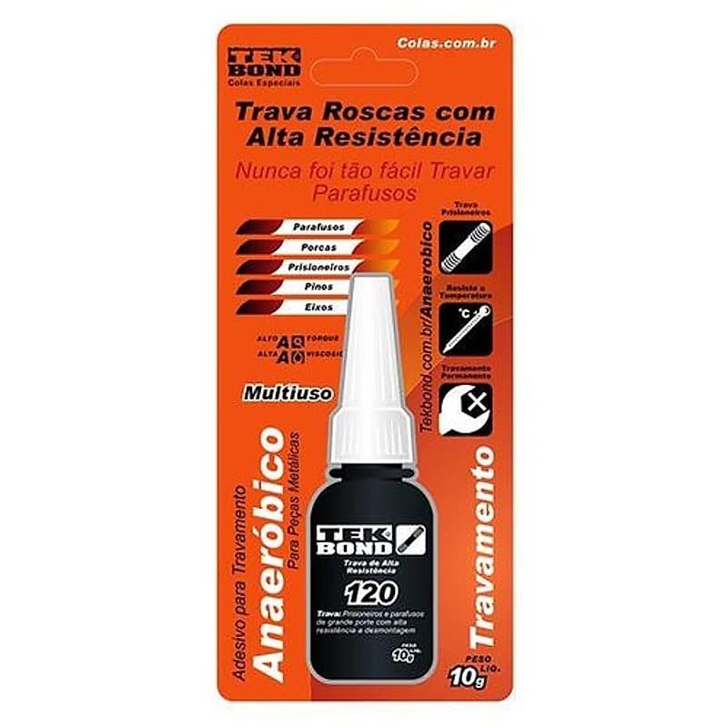 Cola Trava Rosca Vermelho 10g Tek Bond 120 — Campinas