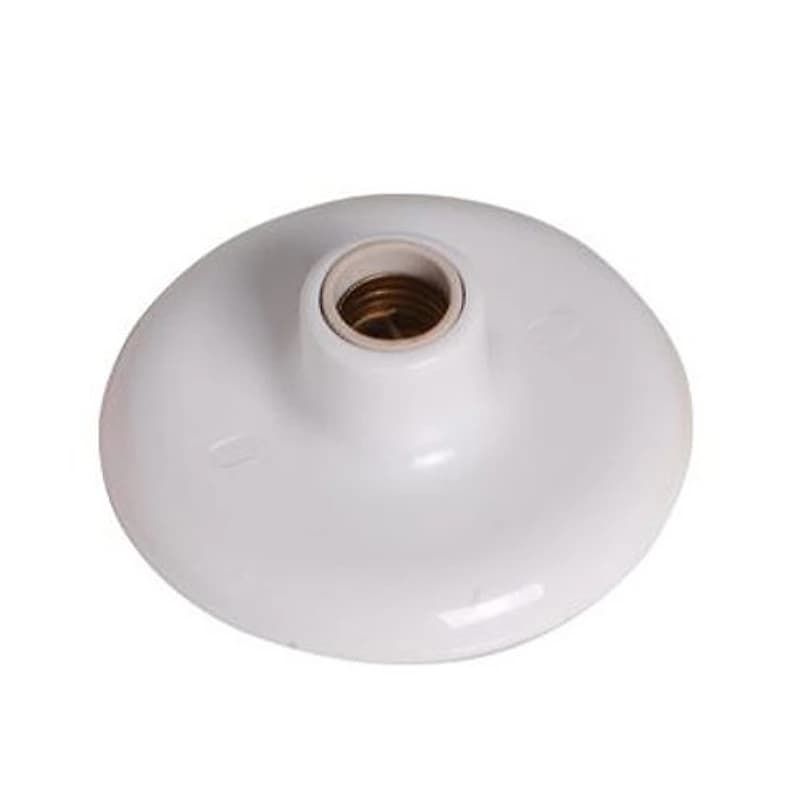 Plafonier Redondo de PVC com Soquete de Porcelana Branco Ilumi 180931 — Campinas