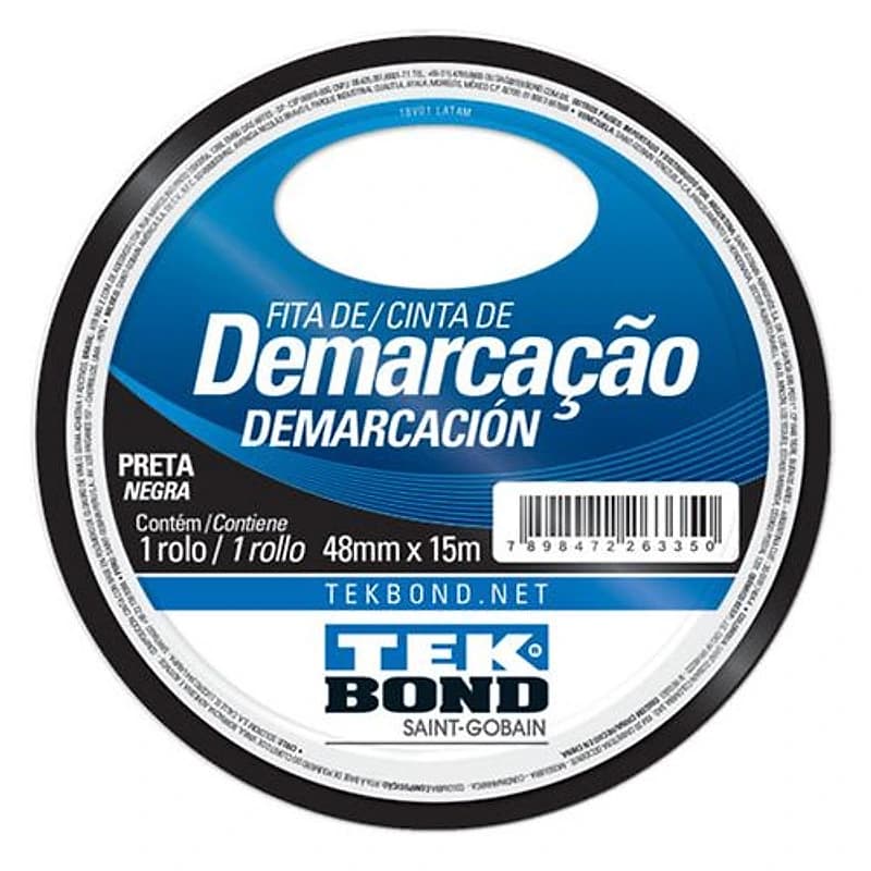 Fita de Demarcação de Solo 48mm x 15m Preta Tekbond Tek Bond — Campinas
