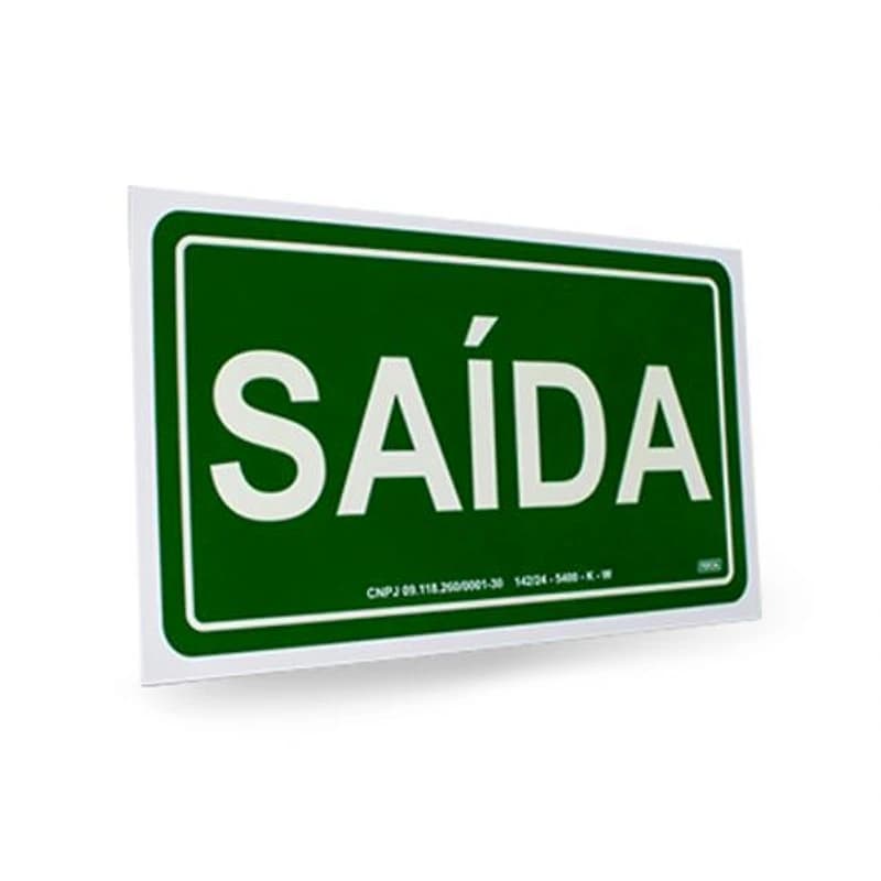 Placa de Sinalização 15x25cm Saída Fotoluminescente Ferja — Campinas