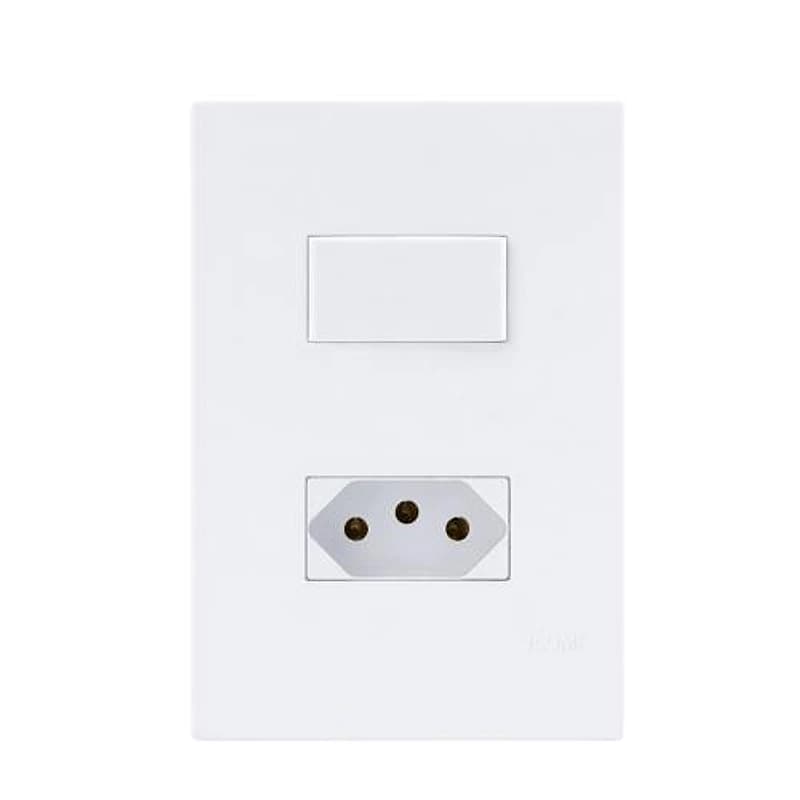 Conjunto Interruptor Simples e Tomada 20A Ilumi 4x2 Branco 94201 — Campinas