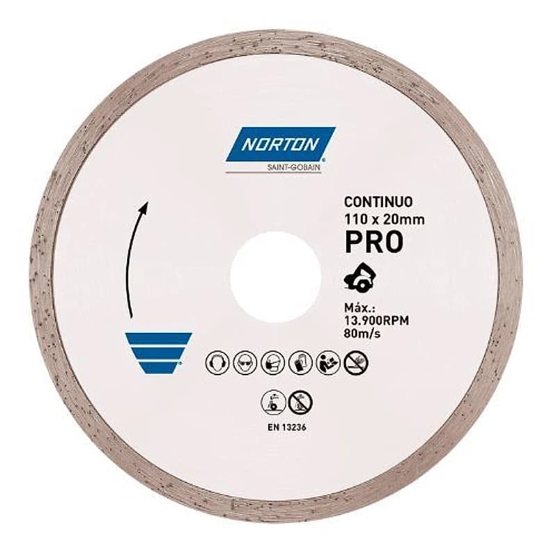 Disco Diamantado Contínuo Liso Pro 4.1/2" 115mm Norton — Campinas