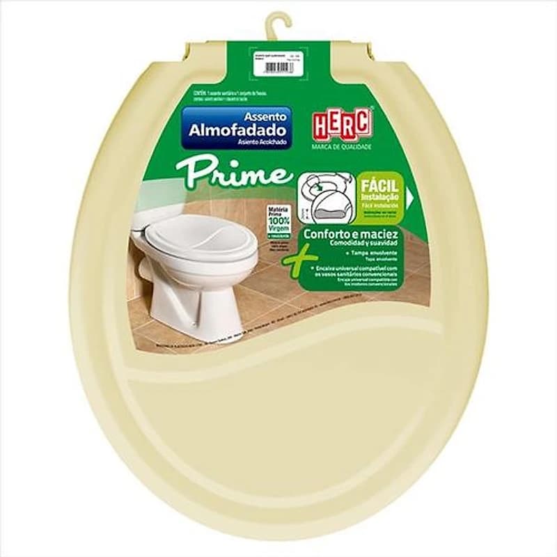 Assento Sanitário Almofadado Oval Bege Herc 2388 — Campinas