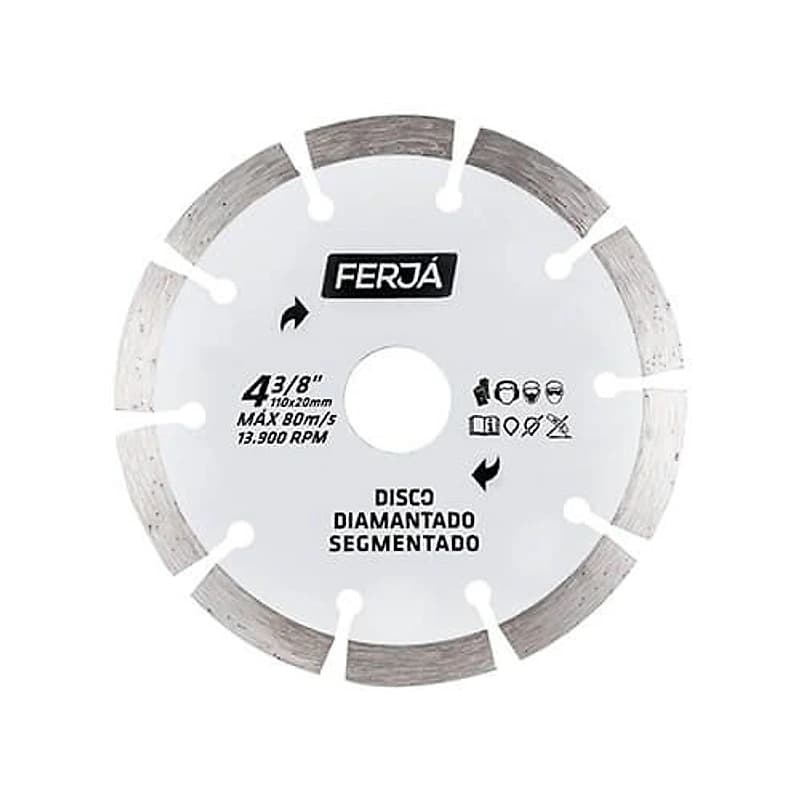 Disco Diamantado Segmentado 4.3/8" x 3/4" Ferja — Campinas